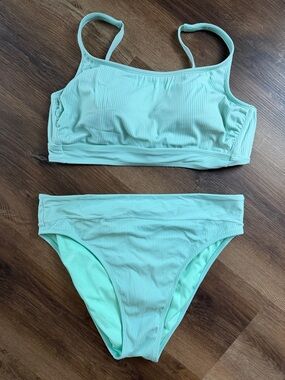 Stoney Clover Lane Mint Ribbed Two-Piece Bikini